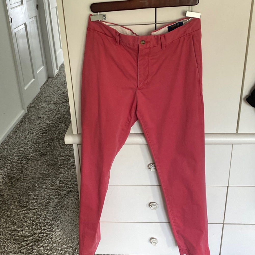 New without tags pink/red Polo Ralph Lauren slim fit pants